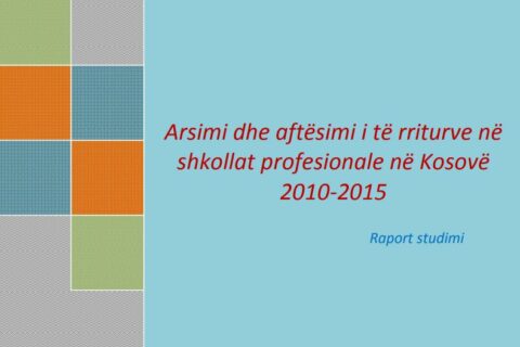 Arsimi dhe aftesimi i te rriturve ne shkollat profesionale ne Kosove 2010-2015, Raport Studimi