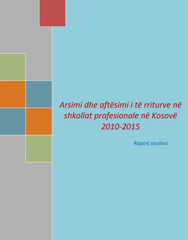 Arsimi dhe aftesimi i te rriturve ne shkollat profesionale ne Kosove 2010-2015, Raport Studimi