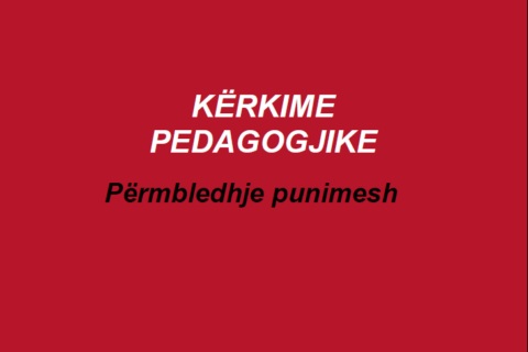 Kerkime pedagogjike - Permbledhje punimesh 2020